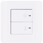 Schneider Electric 施耐德電氣 E8432DMS WE Zencelo 平觸開關掣連「請勿打擾」及「請即清理」發光顯示圖像 (凝白)